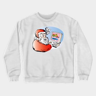 Santa Claus Sending E-Gift Retro Crewneck Sweatshirt